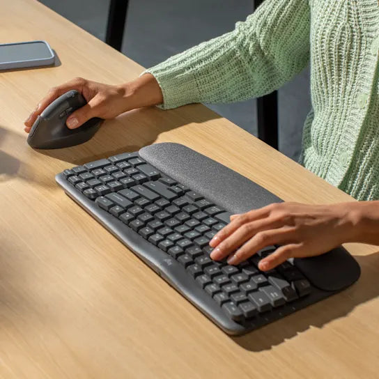 Logitech Wave Keys and Lift - Wireless Keyboard and Mouse - Graphite - Bluetooth