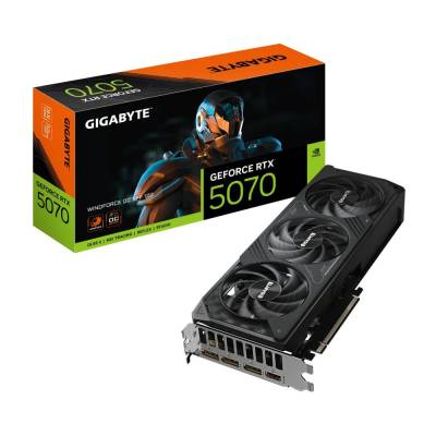 Gigabyte | GeForce RTX 5070 | Windforce | OC | 12GB Graphics Card | GV-N5070WF3OC-12GD | Triple Fan Gaming GPU