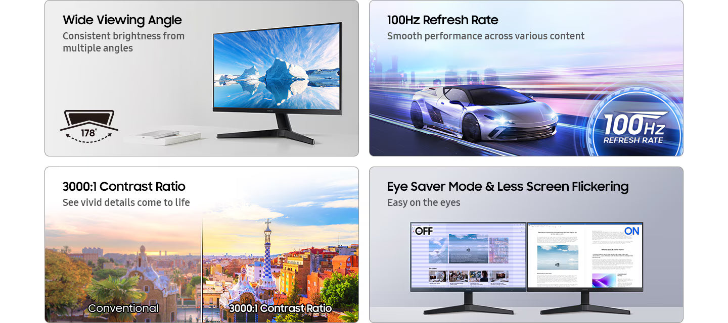 Samsung 24" Essential Monitor S3 S33GF Full HD 100Hz