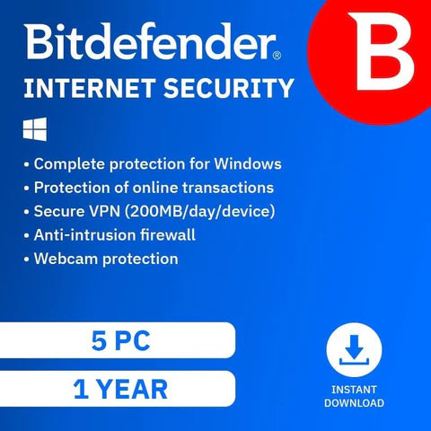 Bitdefender Internet Security 5 Device 1-Year Subscription