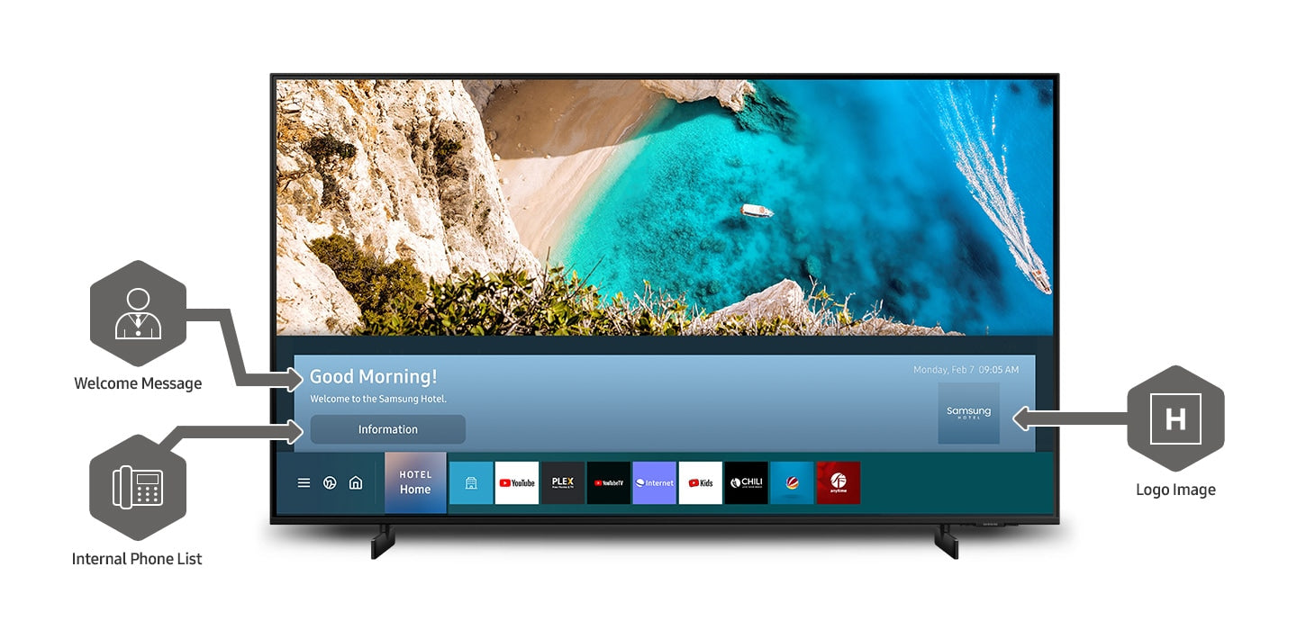 Samsung HAU8000 Crystal UHD 4K Hotel TV