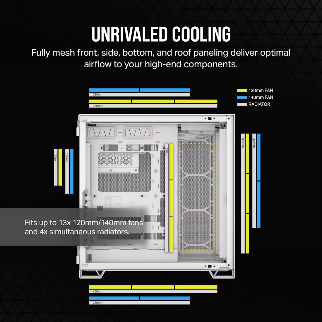 Orsair | 4000D Airflow ATX | Mid-Tower Case | CC-9011260-WW | Tempered Glass | High Airflow | Gaming PC Case